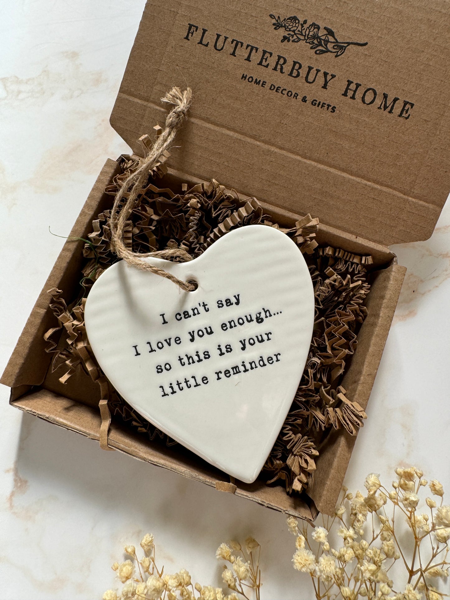 I Can't Say...Hanging Ceramic Heart