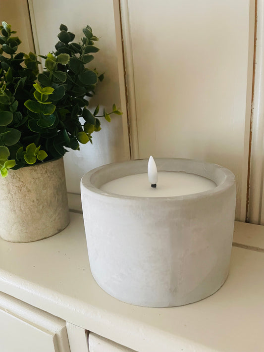 LED Marble Concrete Candle