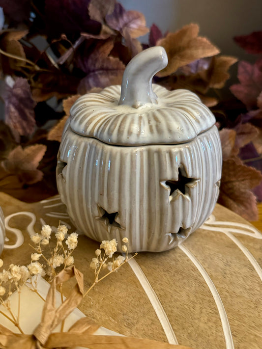 Natural Glazed Ceramic Pumpkin Wax Burner