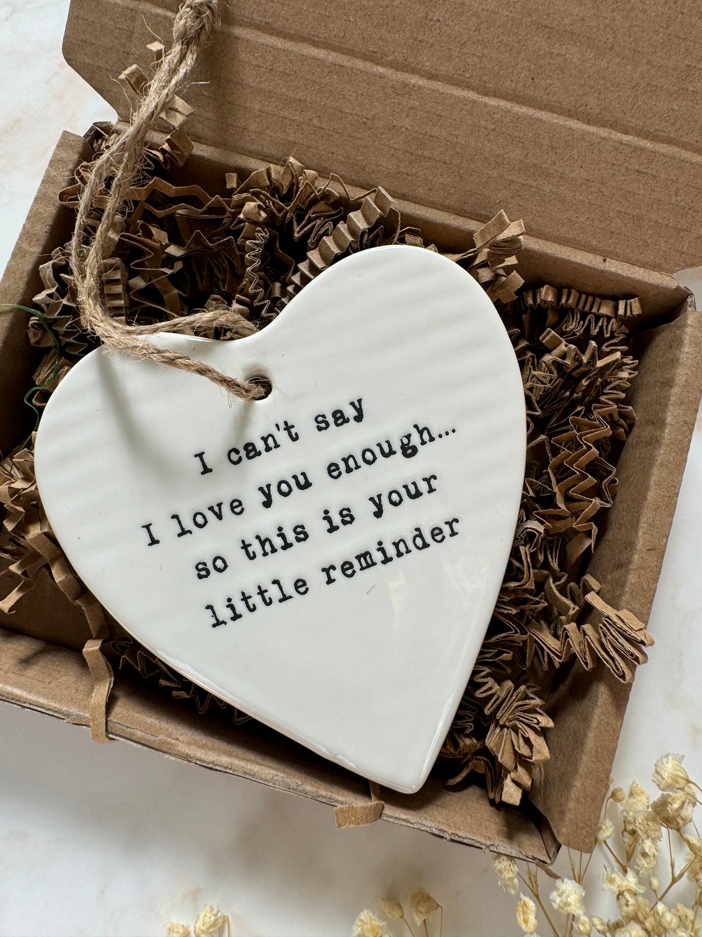 I Can't Say...Hanging Ceramic Heart