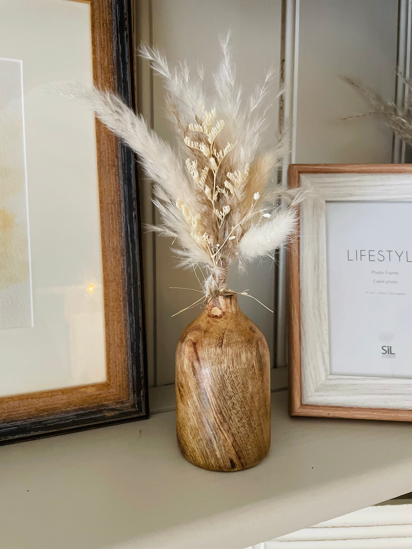 Mango Wood Vase With Narrow Neck