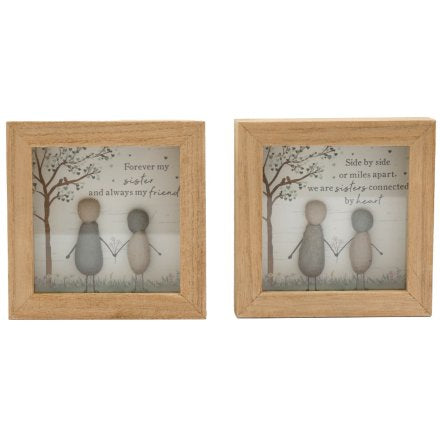 'Sister' Wooden Pebble Plaque