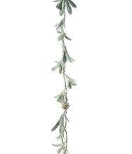 Pale Green Leaf Garland With Pinecones