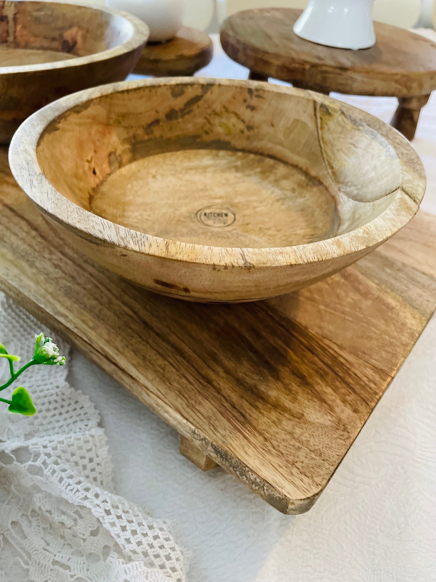 Set of 2 Mango Wood Bowls