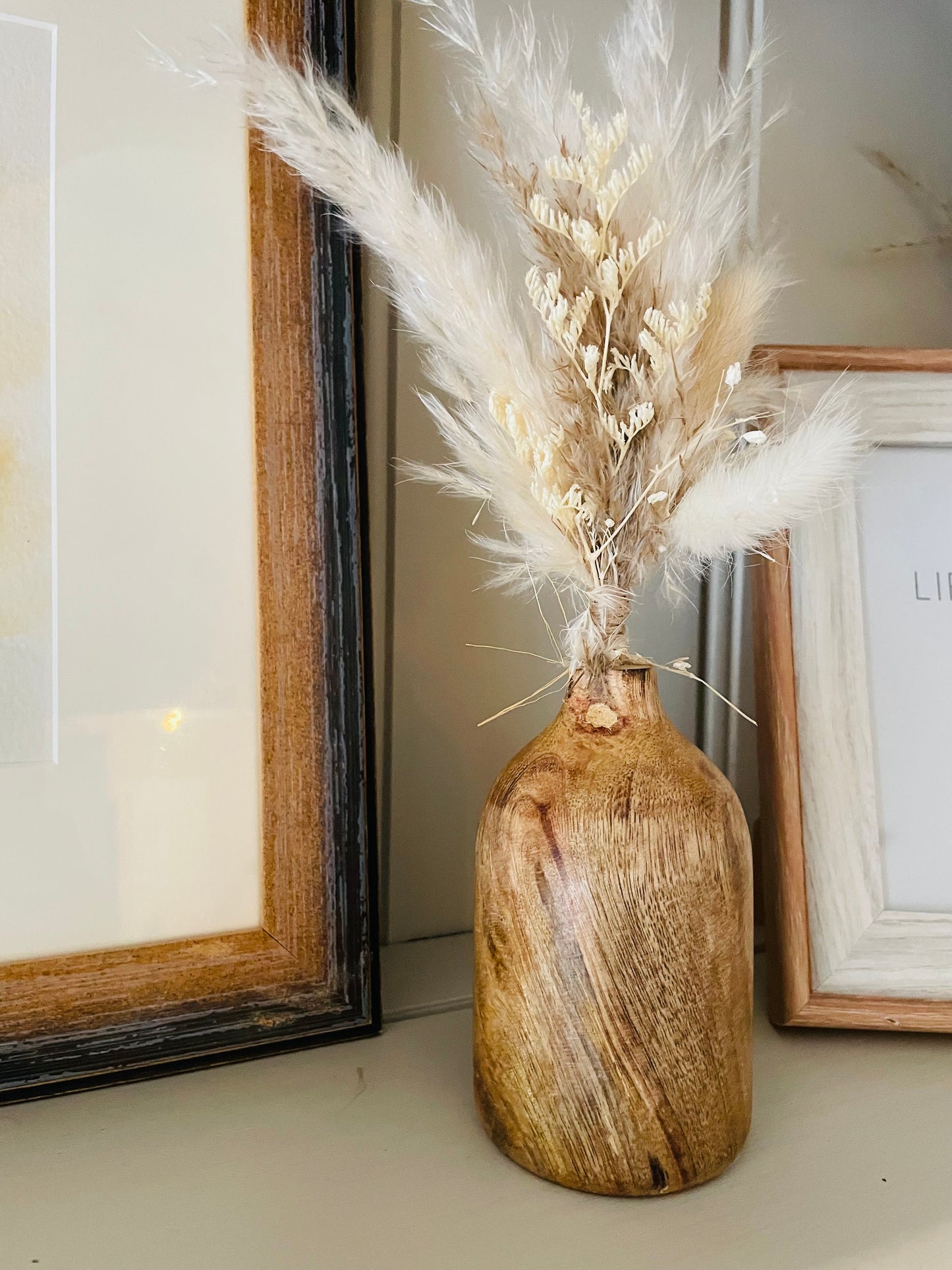Mango Wood Vase With Narrow Neck