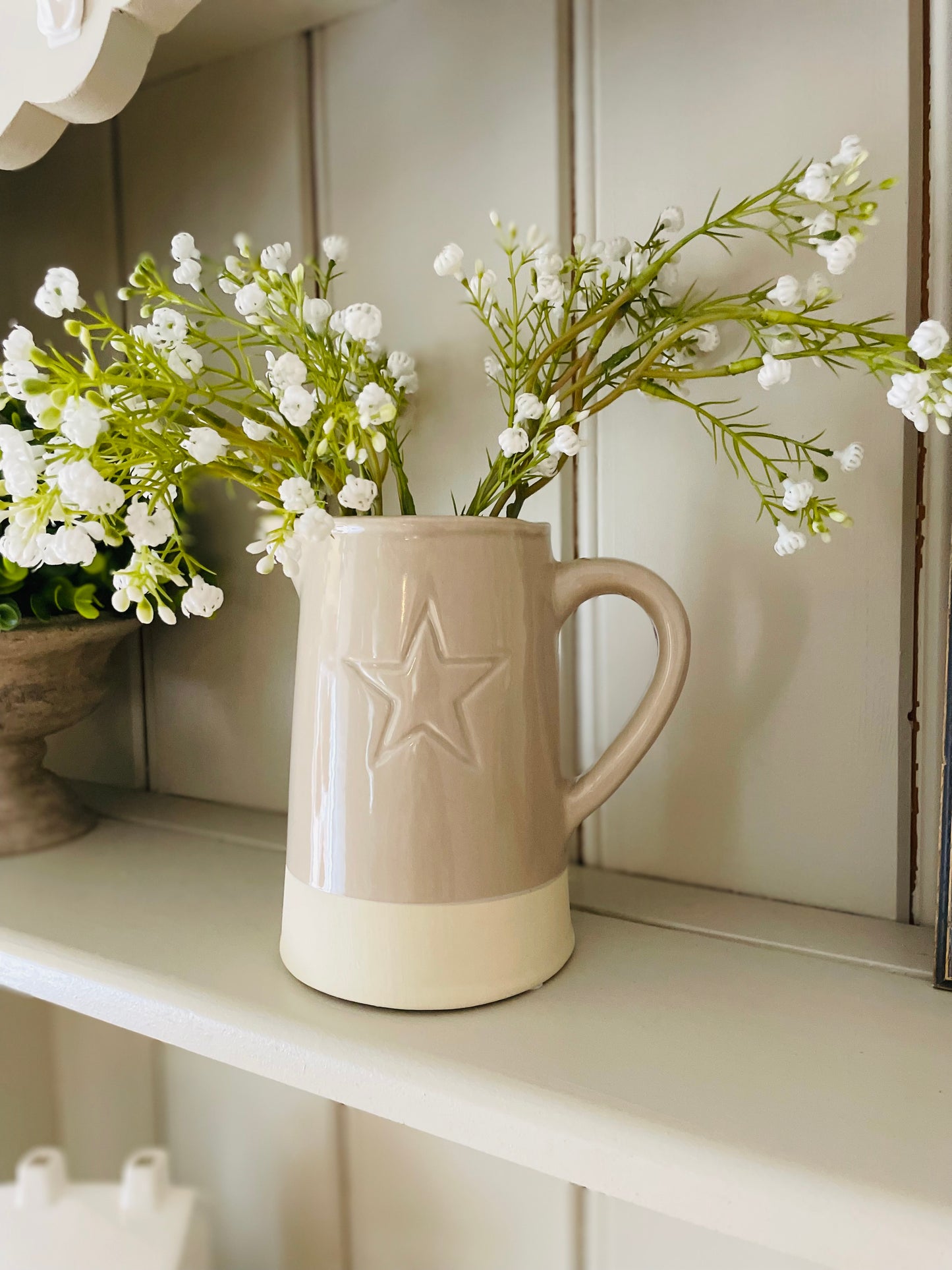 Grey Ceramic Jug With Debossed Star