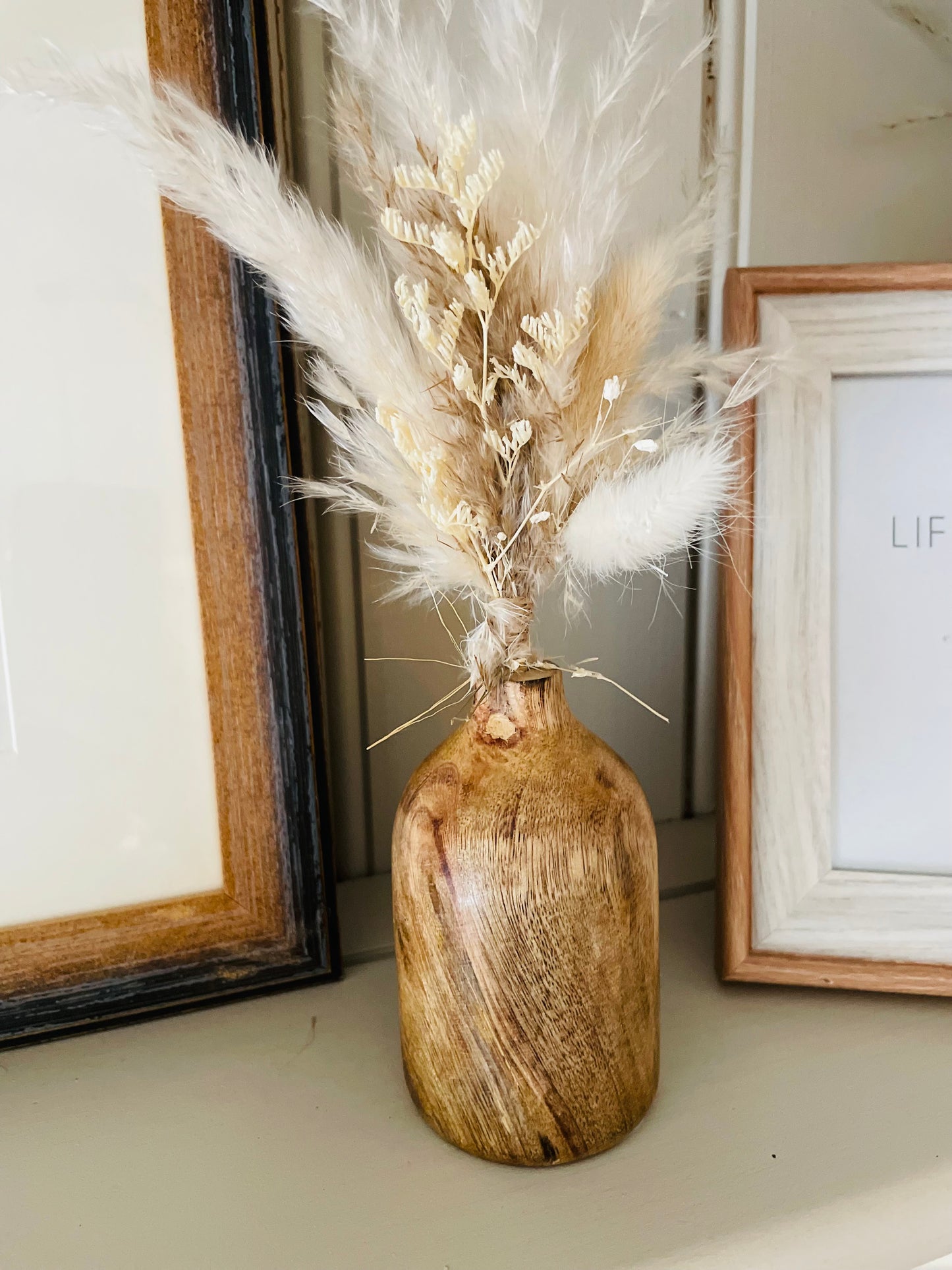 Mango Wood Vase With Narrow Neck