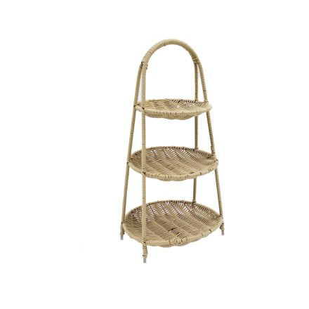 Three Tier Wicker Food Stand