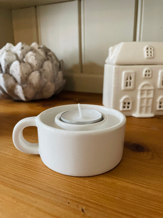 Ceramic Dual Purpose Tealight & Dinner Candle Holder