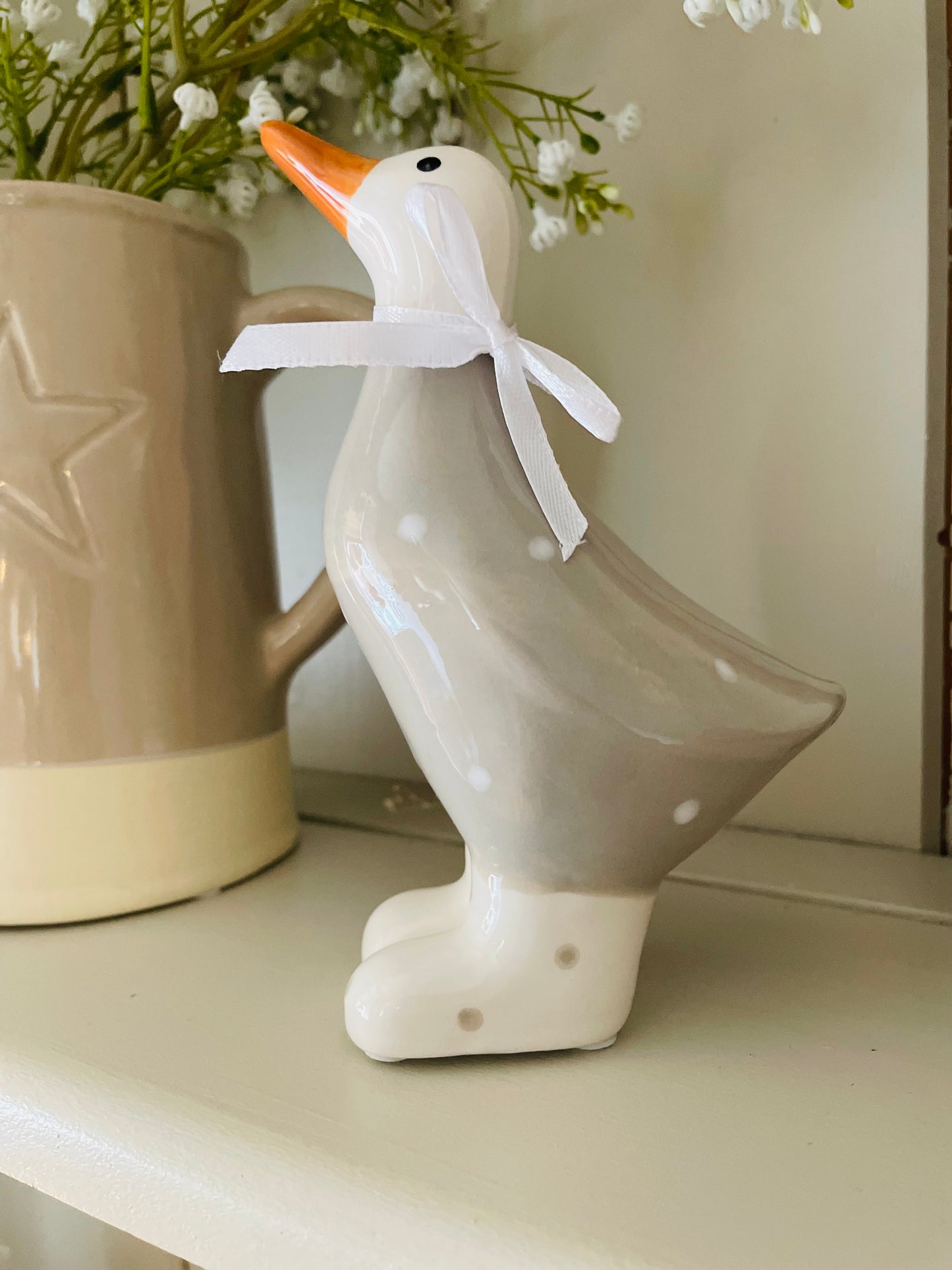 Grey Polka Dot Duck