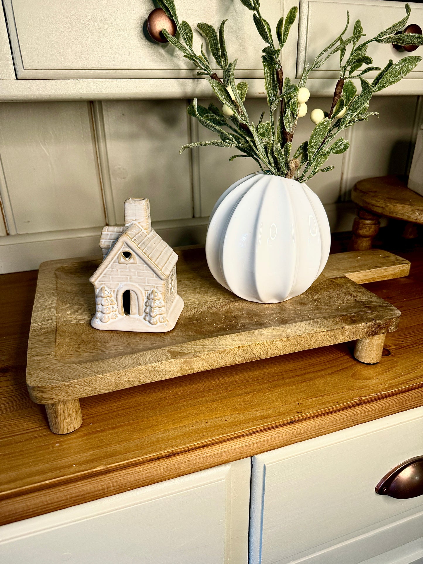 Wooden Tray With Feet - 30cm