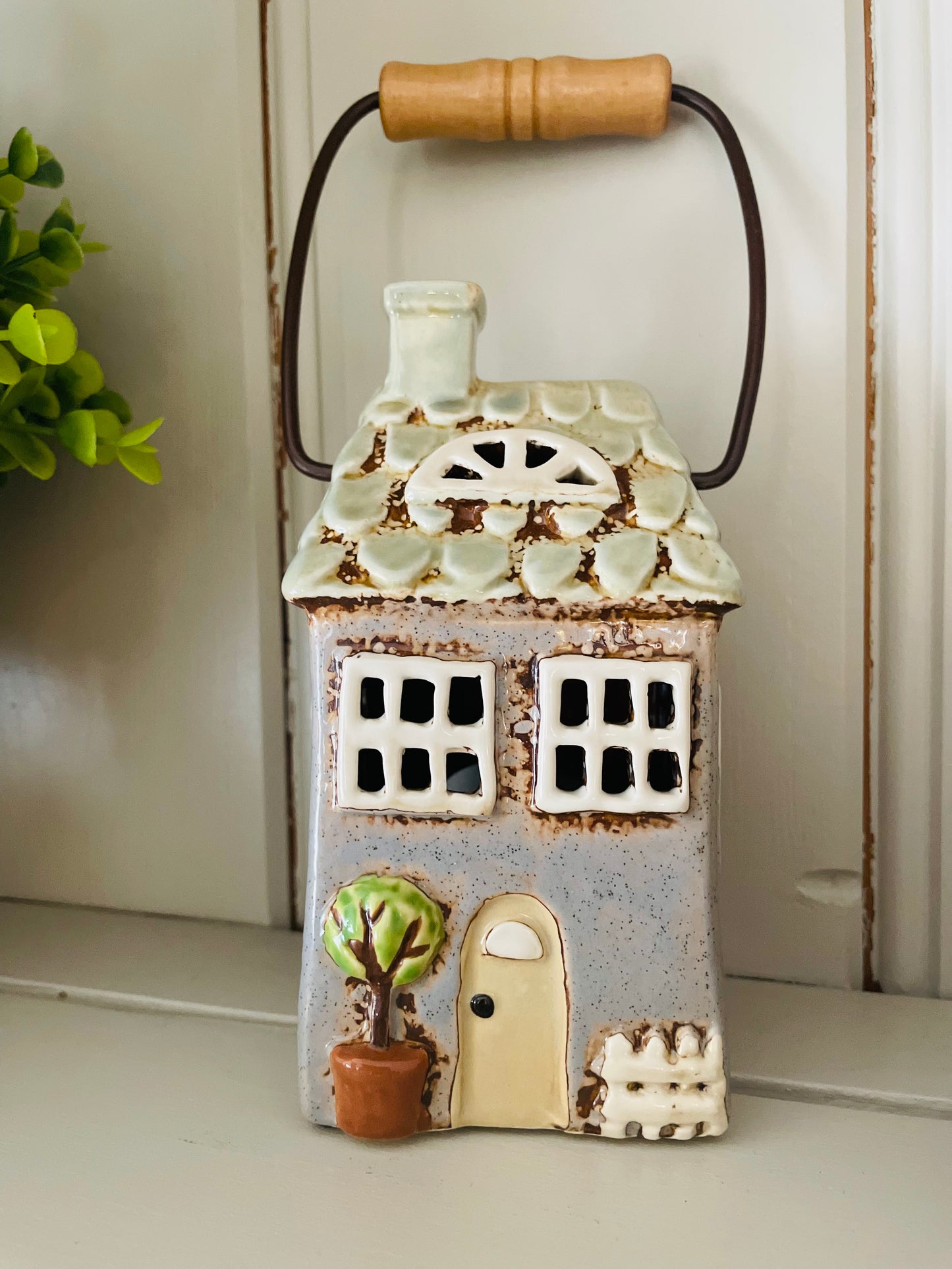 Rustic Country House Lantern - Pale Blue