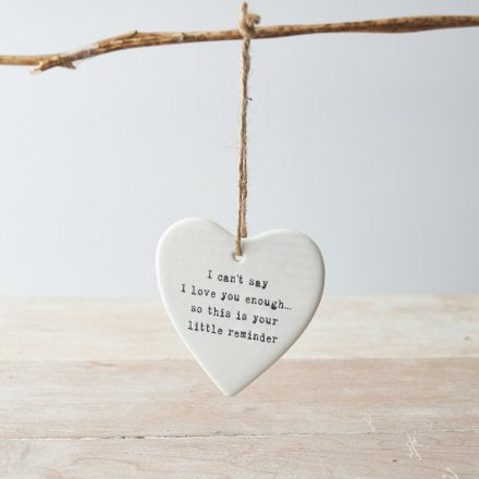I Can't Say...Hanging Ceramic Heart