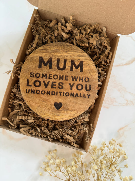 Wooden Mum Coaster