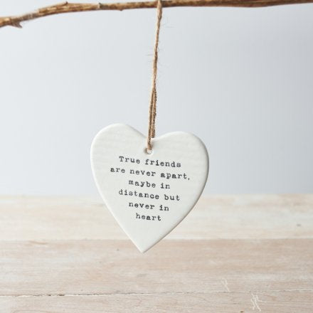True Friends Hanging Ceramic Heart