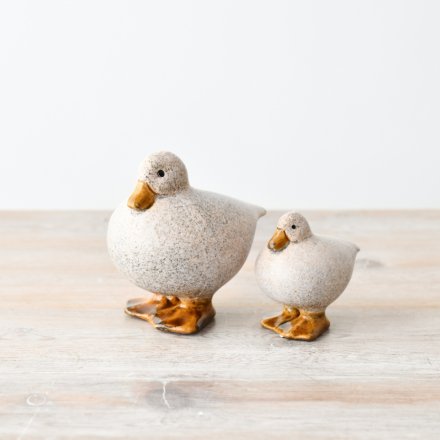 Speckled White Duck Ornament - 2 Sizes